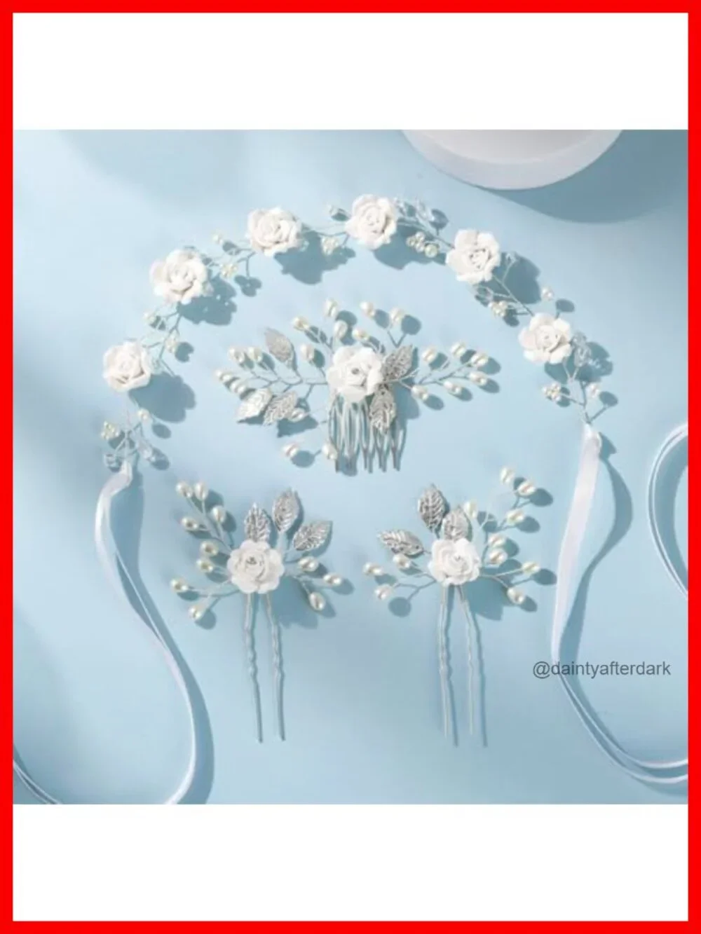 Crystal Pearl Hair Comb Set 4 Pieces Bridal Hair Pins Rhinestone